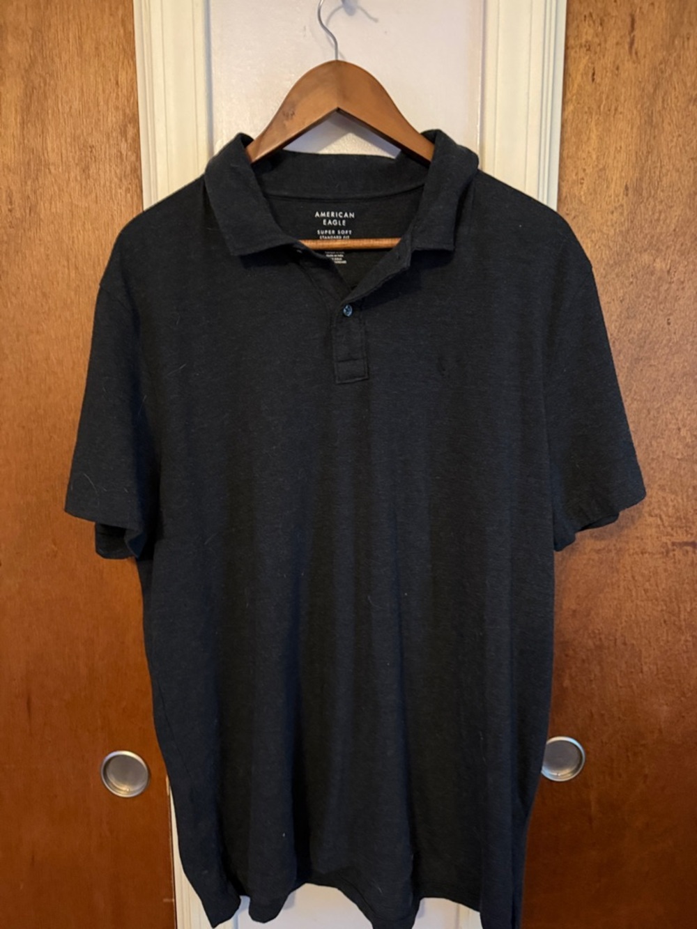 American Eagle Outfitters Men's Black Polo